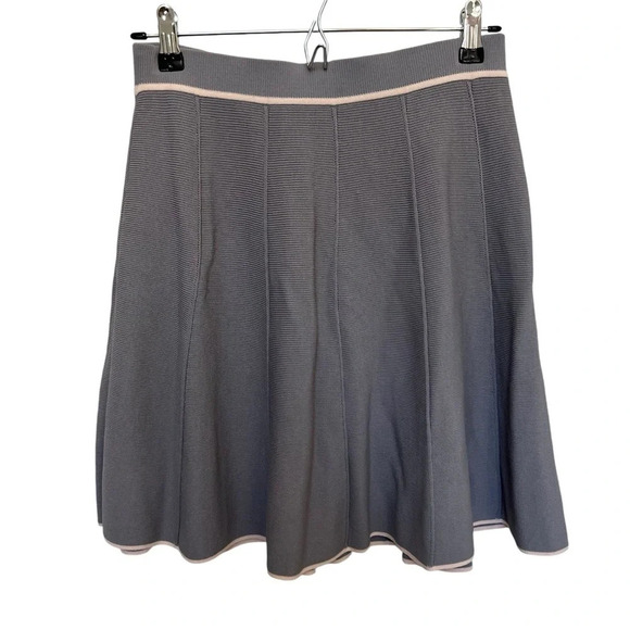 Joie Pleated Skirt with Pink Trim Gray Size Small - Picture 2 of 6
